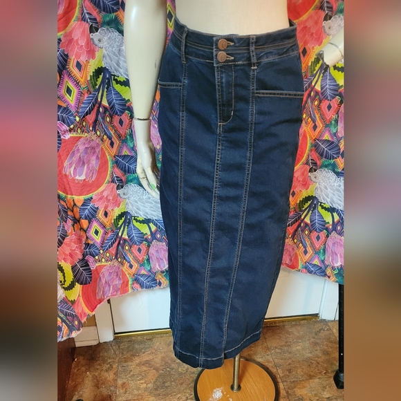 Strapless Denim Dress/ MAXI SKIRT SIZE 6 - Picture 8 of 10
